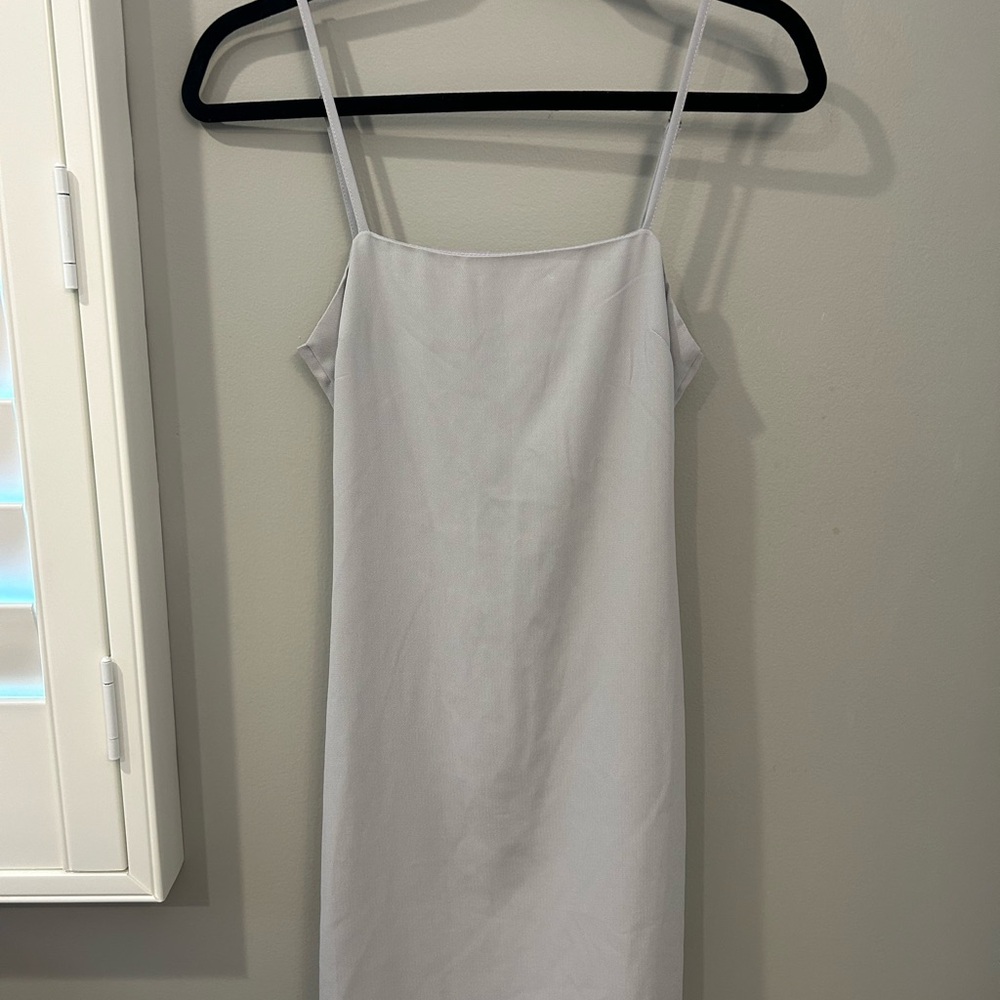 Lulus Light Gray Tie-back Slip Dress
